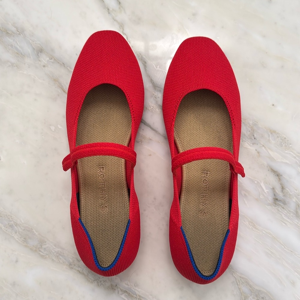 rothy’s the square mary jane in lollipop red